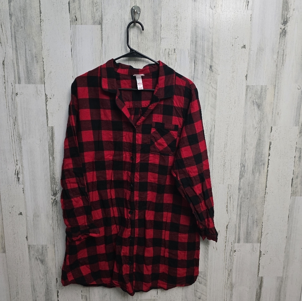 Wondershop At Target Red and Black Plaid Night Gown Womens Size XL